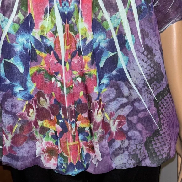 Dressbarn Colorful Floral Blouse 1X - Picture 3 of 9
